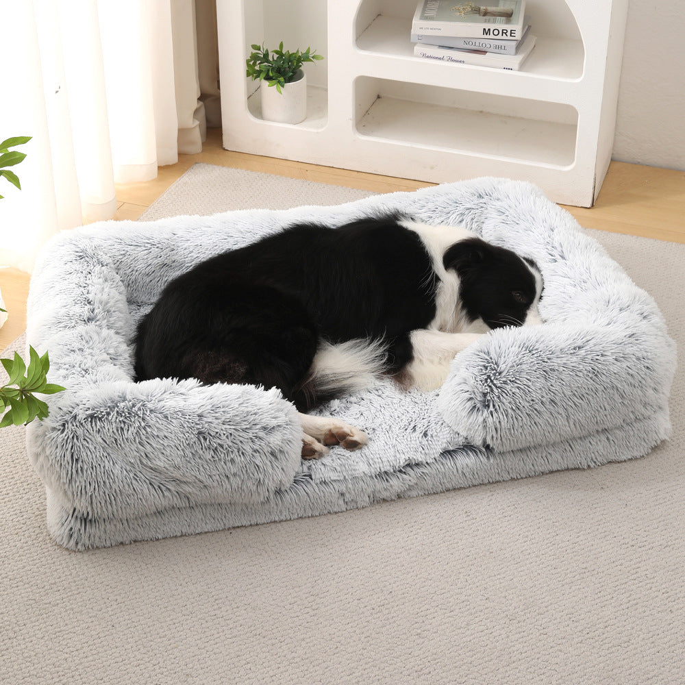 Plush Round Pet Haven - Lavish Winter Dog Bed - Woofcuties