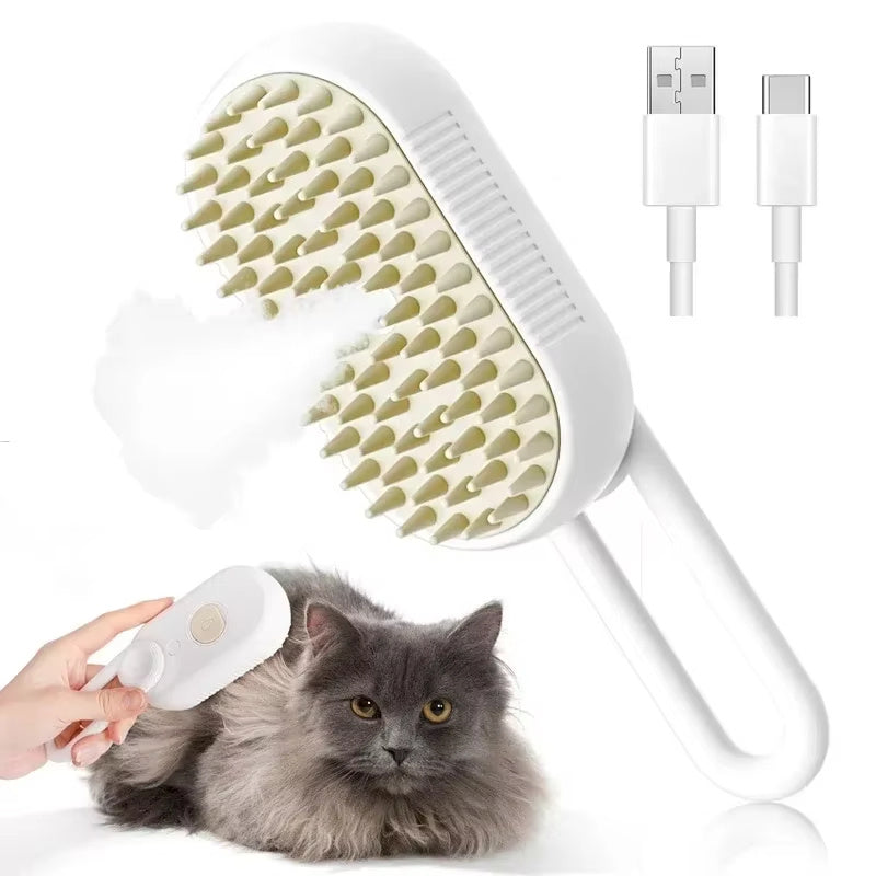Steam Pet Brush - Premium 3-in-1 Massage and Grooming Tool - Woofcuties
