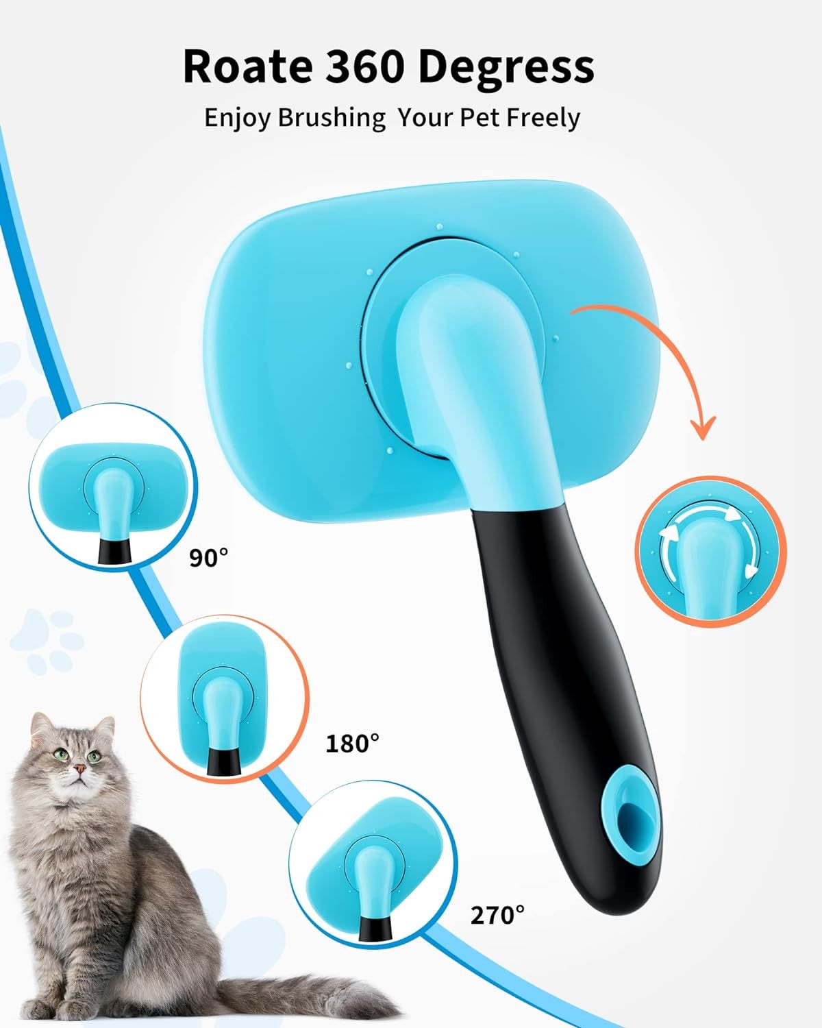 Pet Grooming Brush - Premium Shedding and Cleaning Tool - Woofcuties