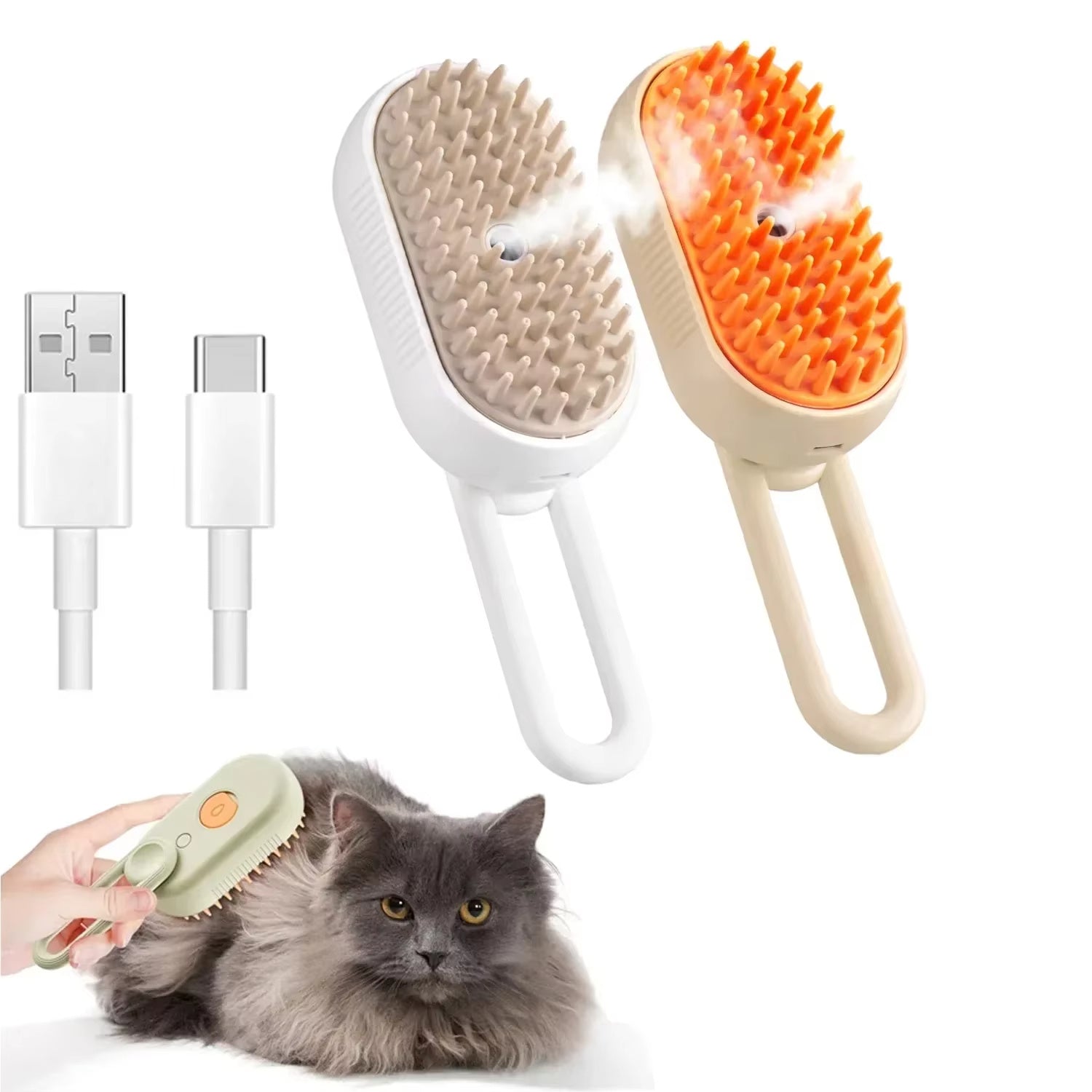 Steam Pet Brush - Premium 3-in-1 Massage and Grooming Tool - Woofcuties