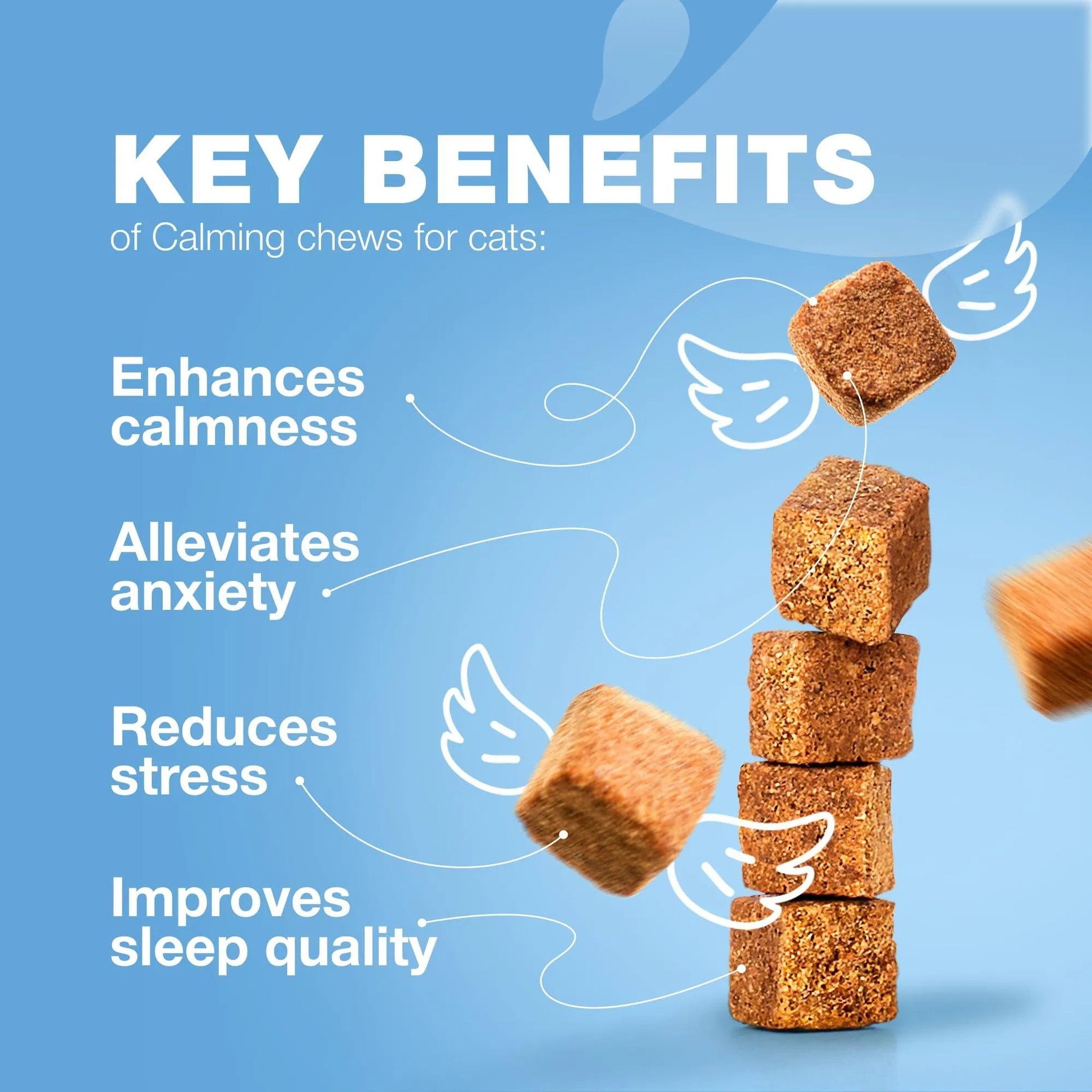 Premium Hemp Calming Care Treats - Premium Melatonin Soft Chews for Cats - Woofcuties