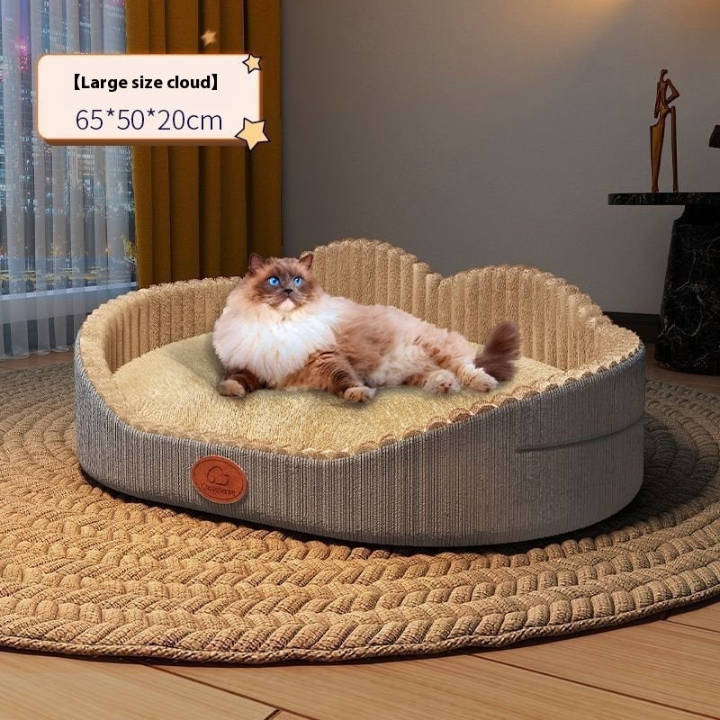 Plush Winter Cat Nest - Lavish Semi-Closed Pet Retreat - Woofcuties