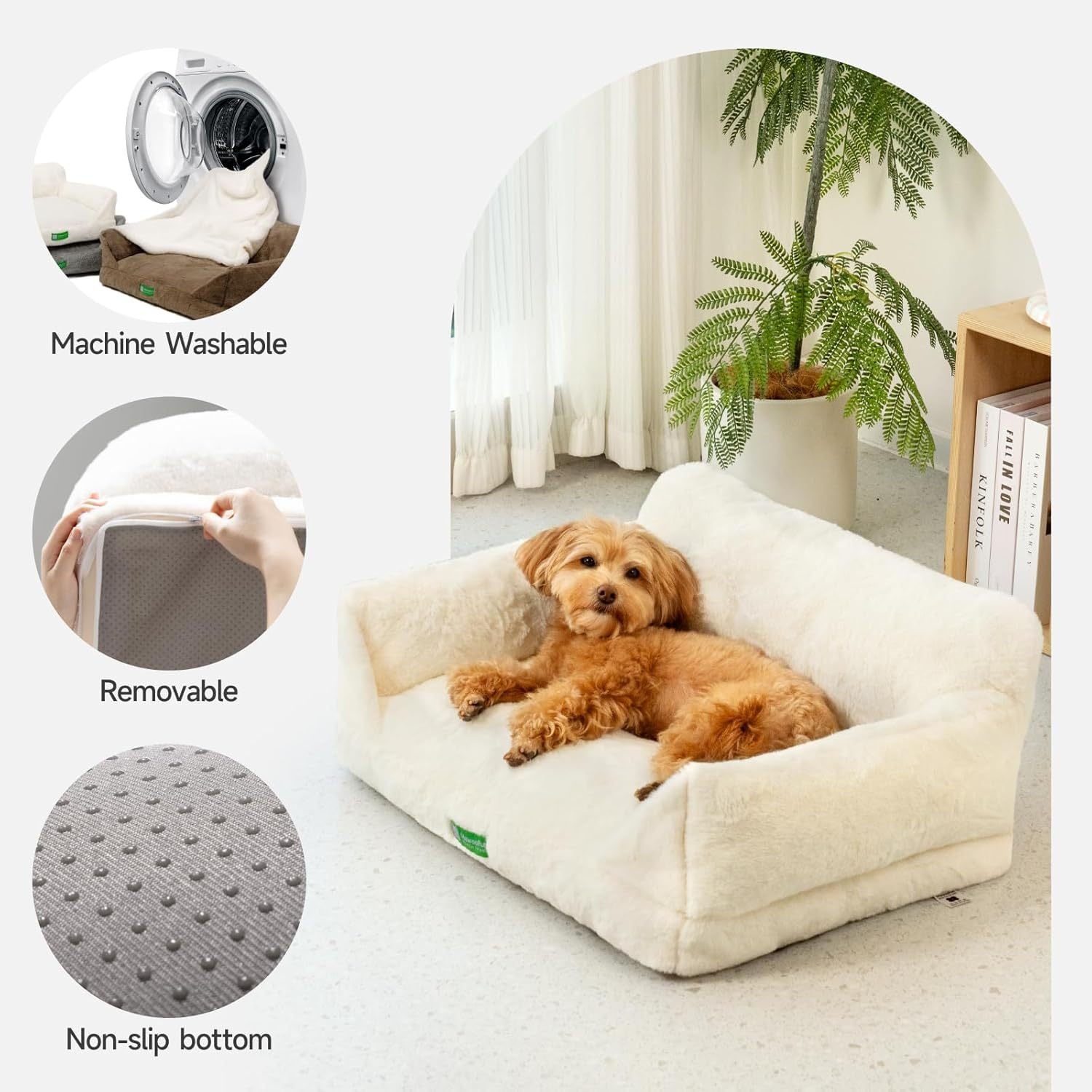 Serene Feline Lounge - Luxuriant Washable Sofa Bed with Stable Base - Woofcuties
