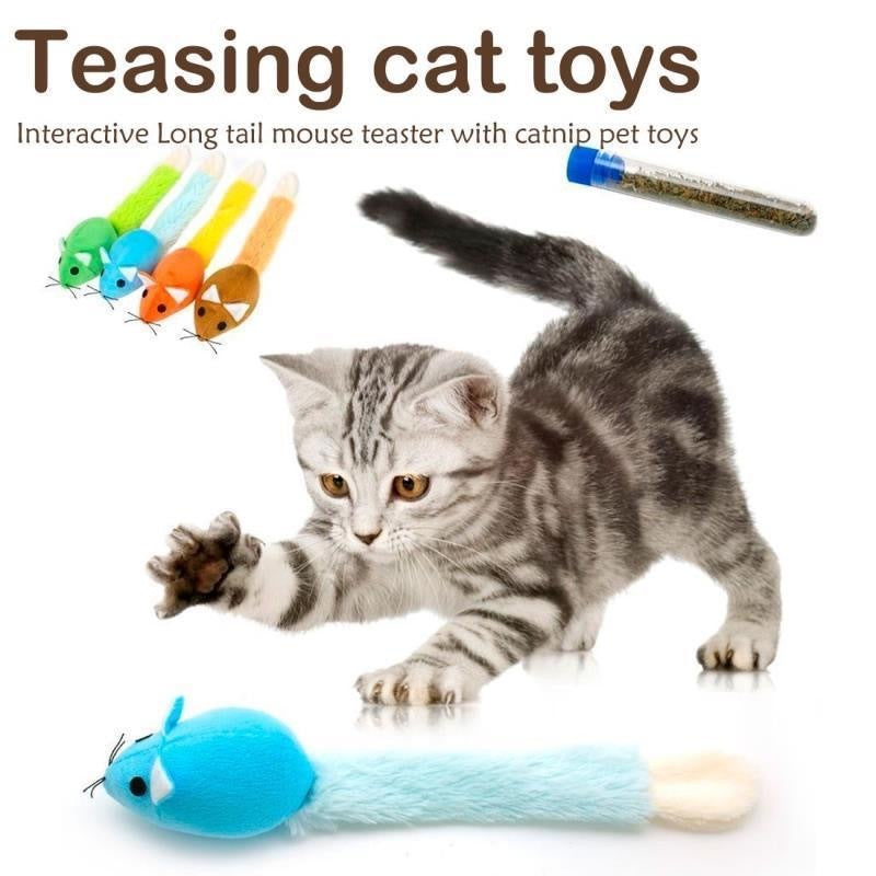 Long Tail Mouse Cat Teaser Toy - Woofcuties
