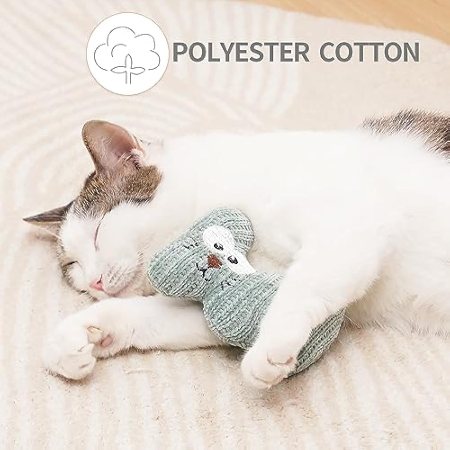 Catnip Plush Rope Chew Toy - Bite-Resistant Teething Toy with Bell - Woofcuties