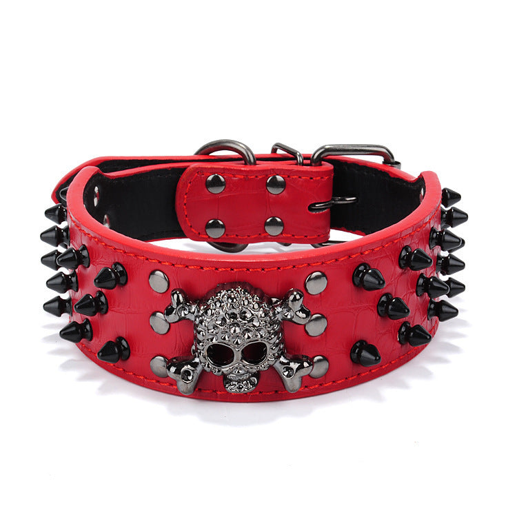 Edgy Skull Round-Head Nail Pet Collar - Woofcuties