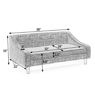Splendid Elevated Pet Lounge - Opulent Sofa with Avant-Garde Armrests - Woofcuties