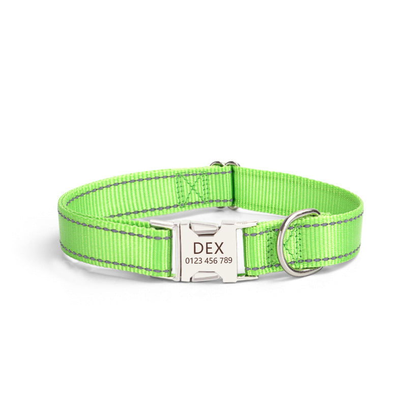 Radiant Reflective Nylon Dog Collar - Woofcuties