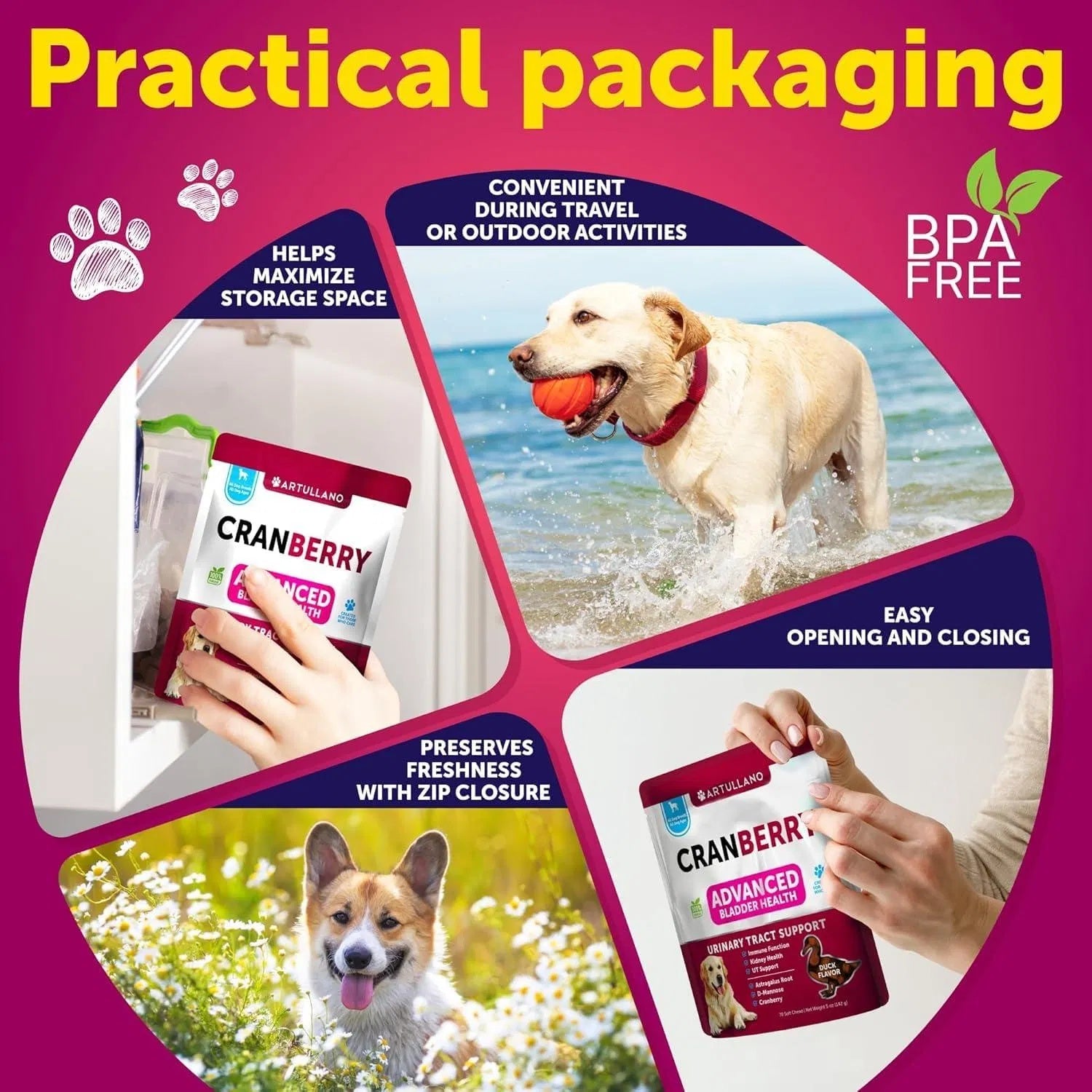 Cranberry UTI Relief Chews - Premium Bladder and Kidney Support for Dogs - Woofcuties