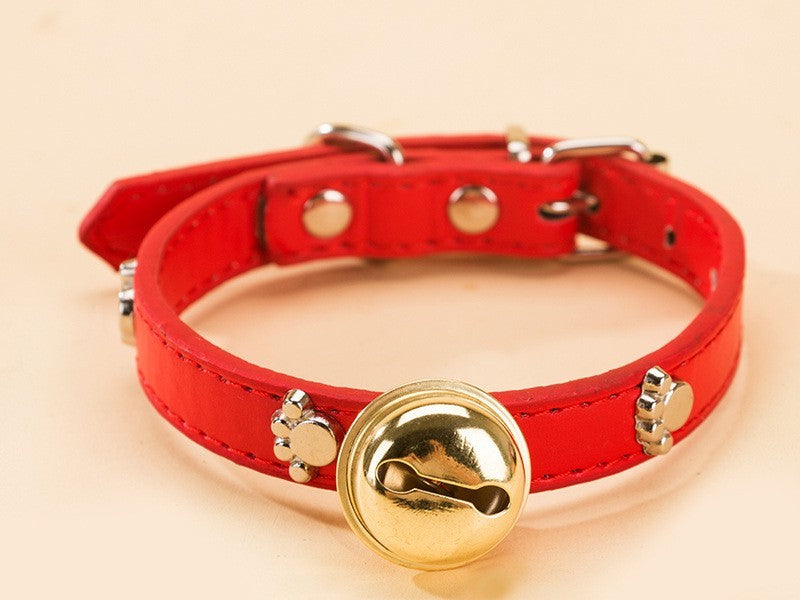 New Pet Claw Print Bone Alloy Bell Collar - Woofcuties