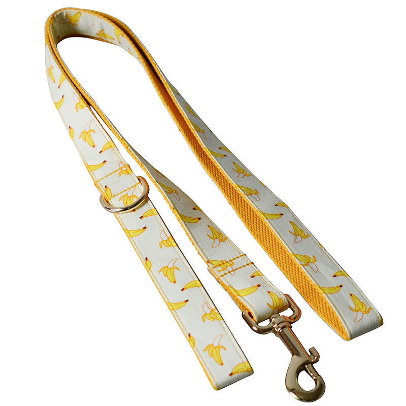 Sunny Yellow Banana Pet Collar and Leash Set - Woofcuties