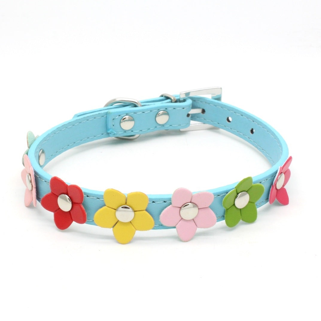 Charming Flower PU Pet Collar - Woofcuties
