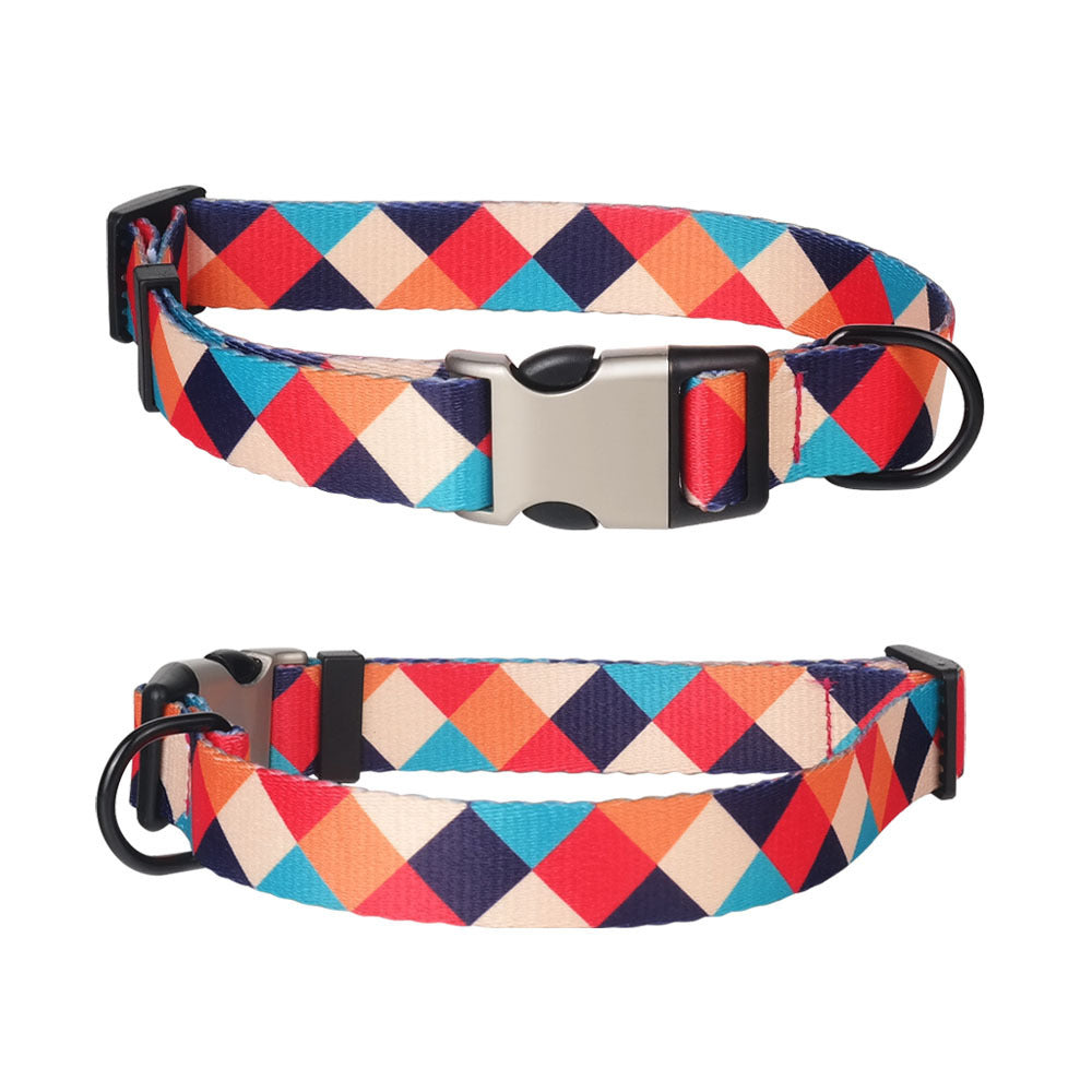 Classic Lettering Metal Buckle Pet Collar - Woofcuties