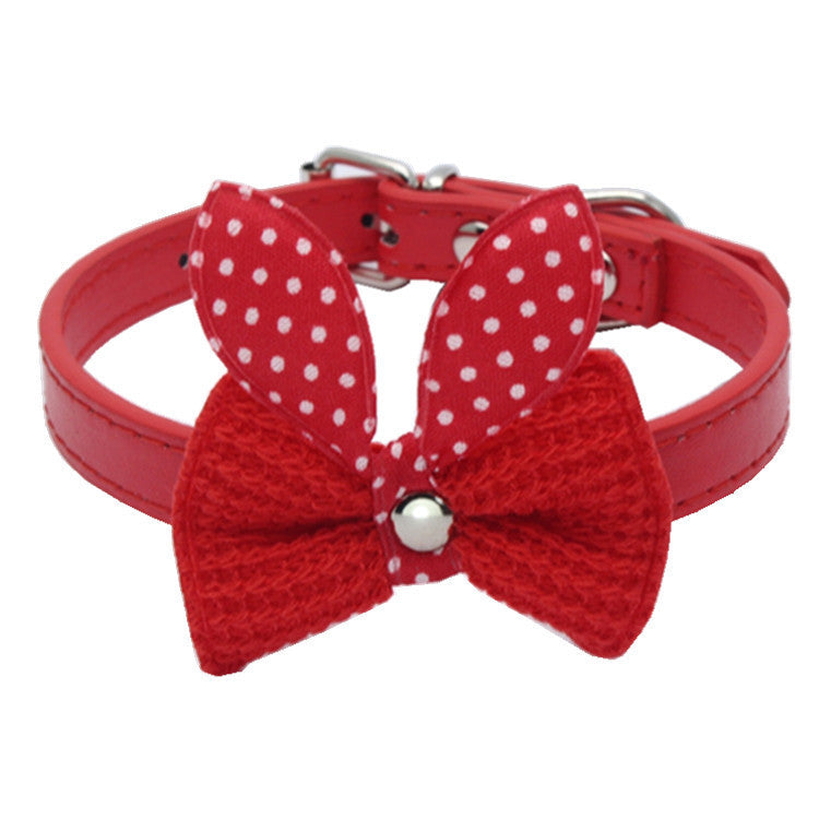 Cozy Wool Knitted Bow Pet Collar - Woofcuties