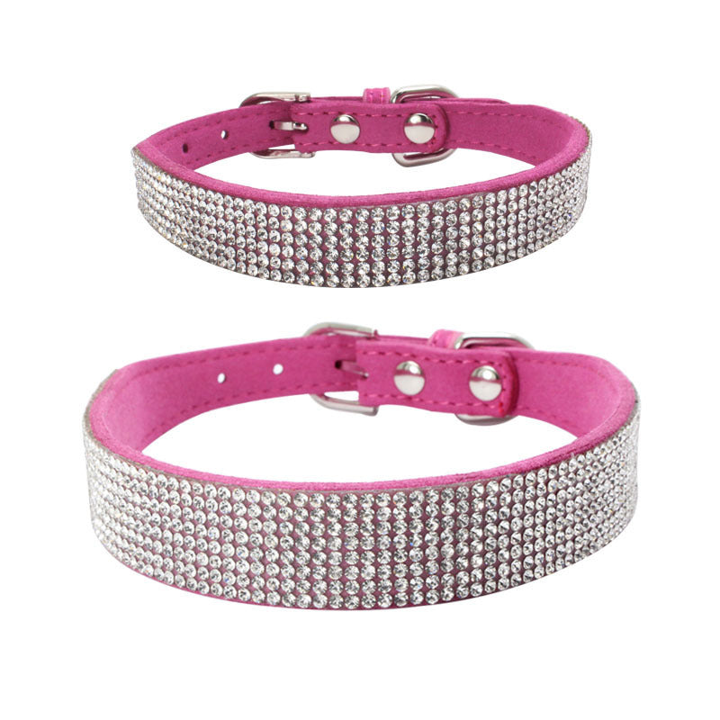 Luxe Adjustable Suede Leather Dog Collar Leash Set - Woofcuties