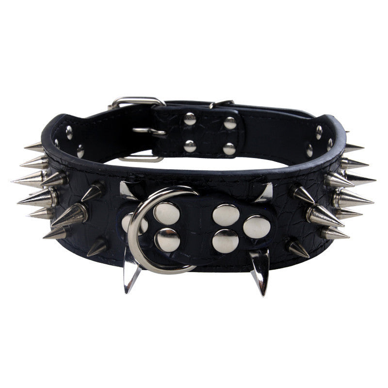 Rugged Leather Spike Dog Collar - Woofcuties