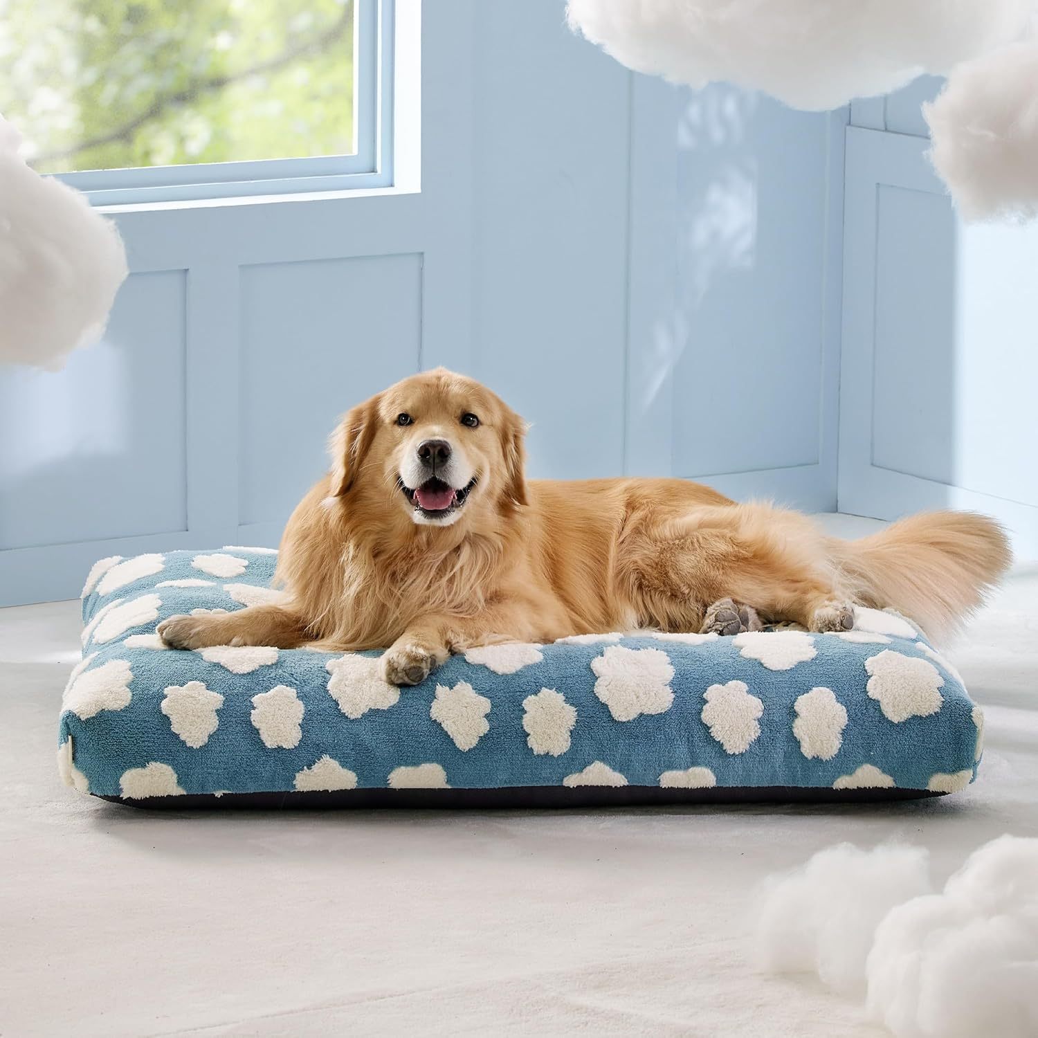 Plush Large Dog Haven - Opulent Thick Shredded Foam Bed with Modern Flair - Woofcuties