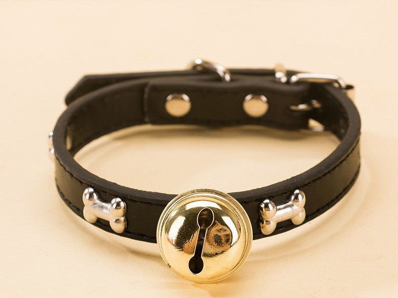 New Pet Claw Print Bone Alloy Bell Collar - Woofcuties