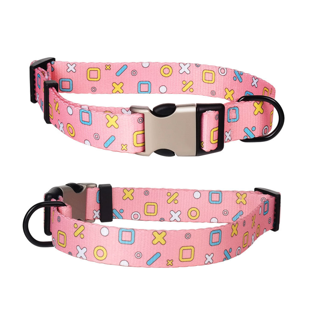 Classic Lettering Metal Buckle Pet Collar - Woofcuties