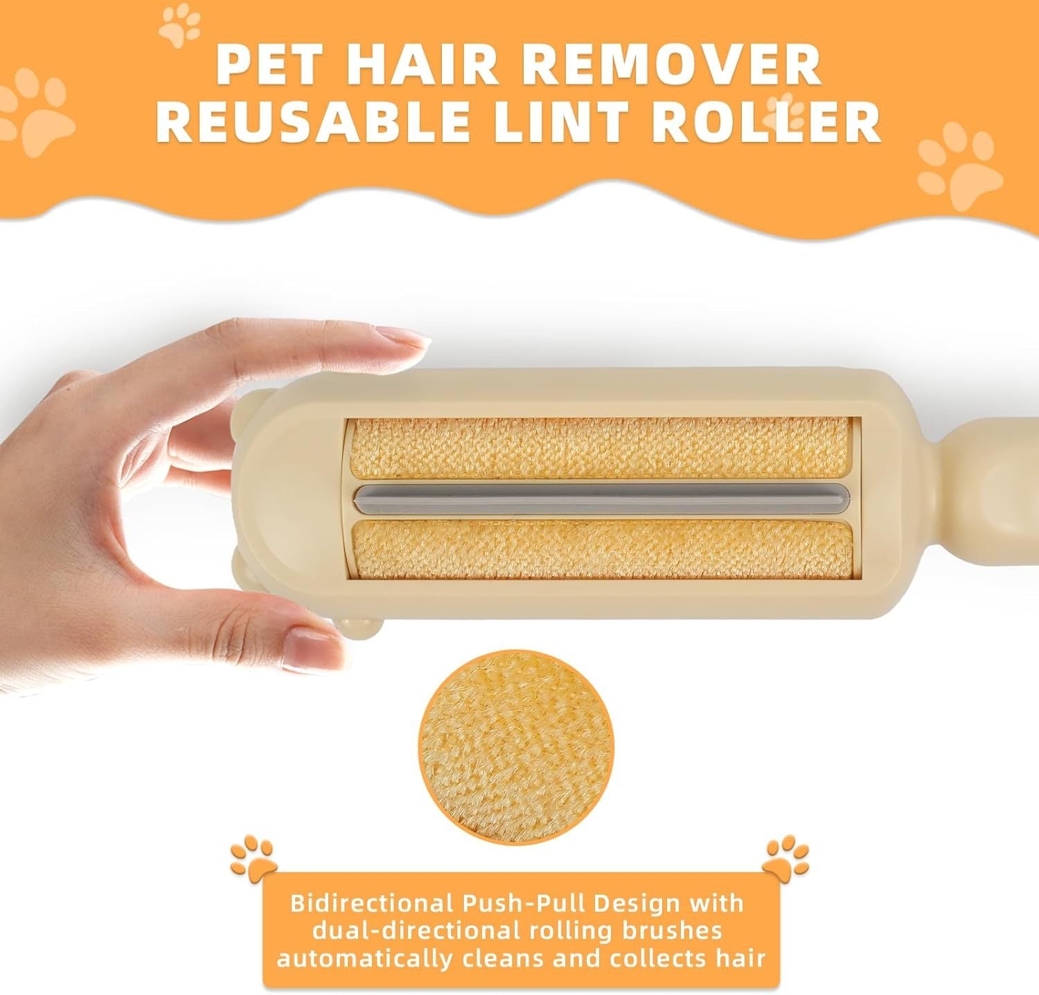 Pet Hair Remover with Self-Cleaning Base - Premium Fur Removal Tool - Woofcuties