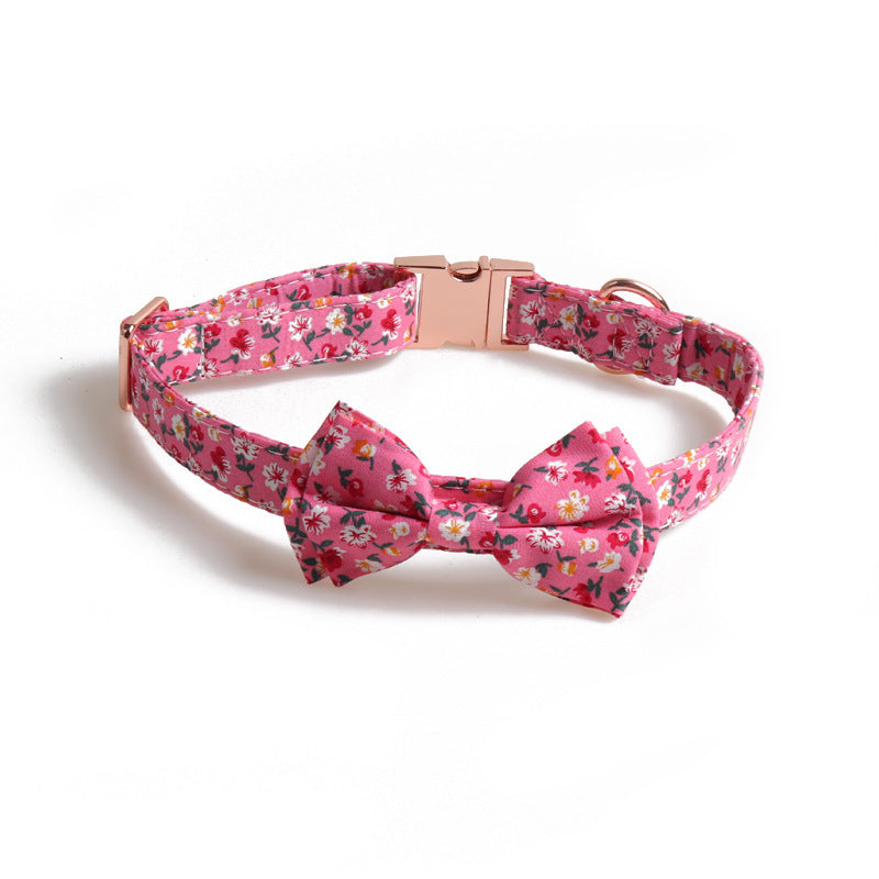 Sleek Metal Bow Pet Collar - Woofcuties