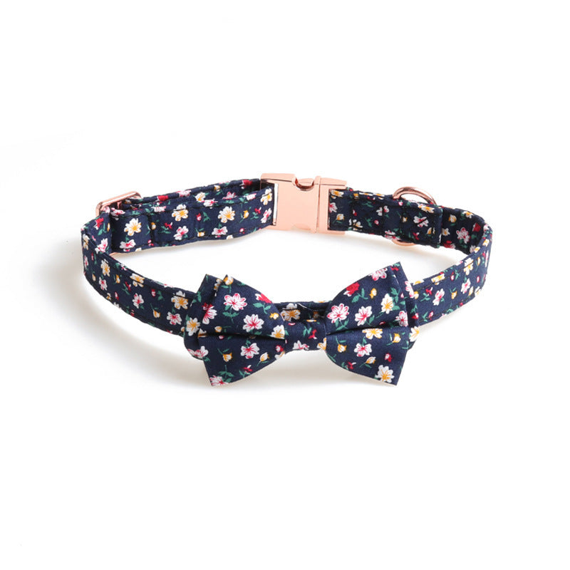 Sleek Metal Bow Pet Collar - Woofcuties