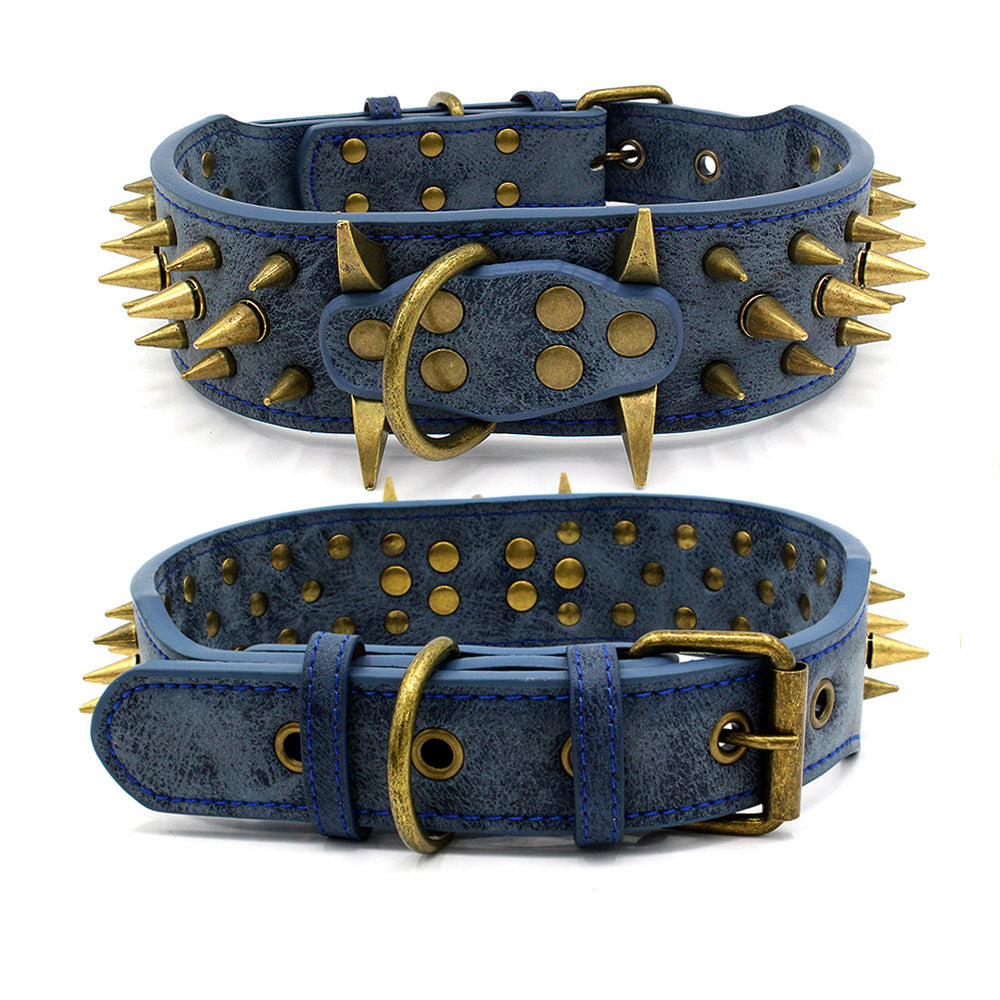 Robust Bronze Rivet Pet Collar for Large Dogs - Woofcuties