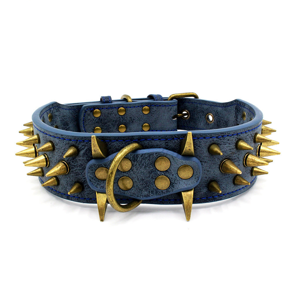 Robust Bronze Rivet Pet Collar for Large Dogs - Woofcuties