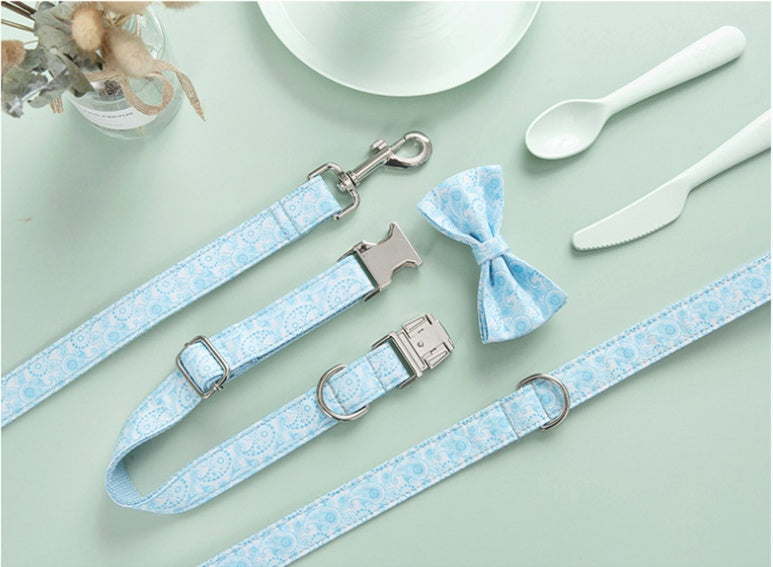 Premium Collar and Leash Set with Bow Accent - Woofcuties