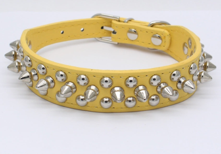 Sleek PU Dog Chain Pet Collar - Woofcuties