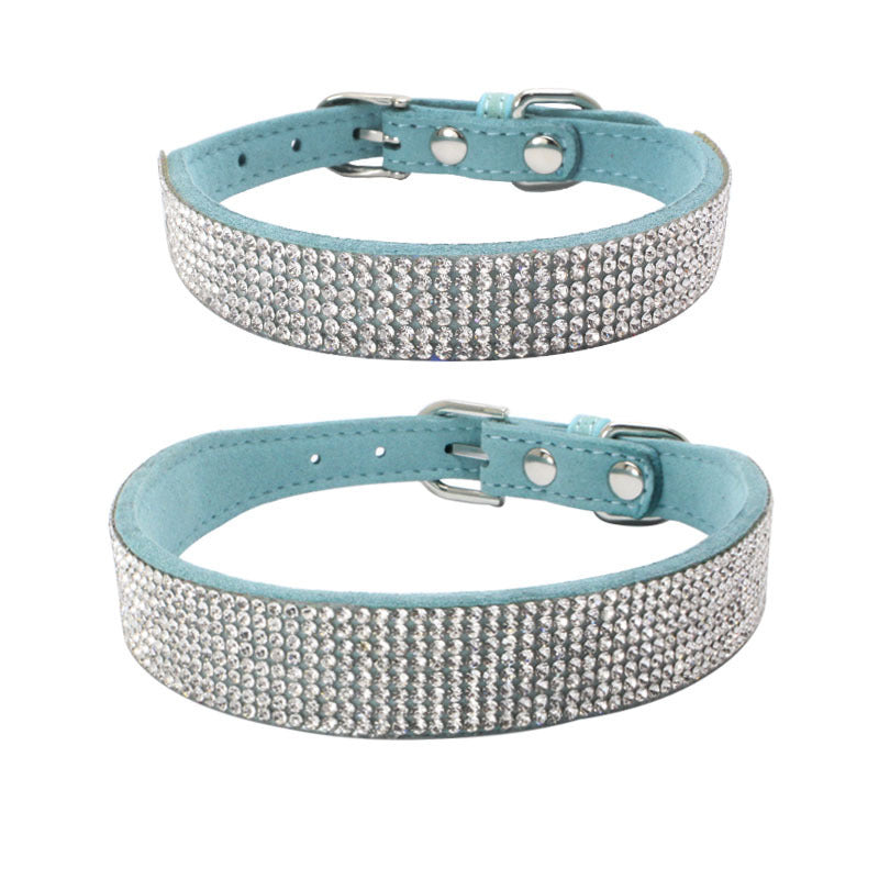 Luxe Adjustable Suede Leather Dog Collar Leash Set - Woofcuties