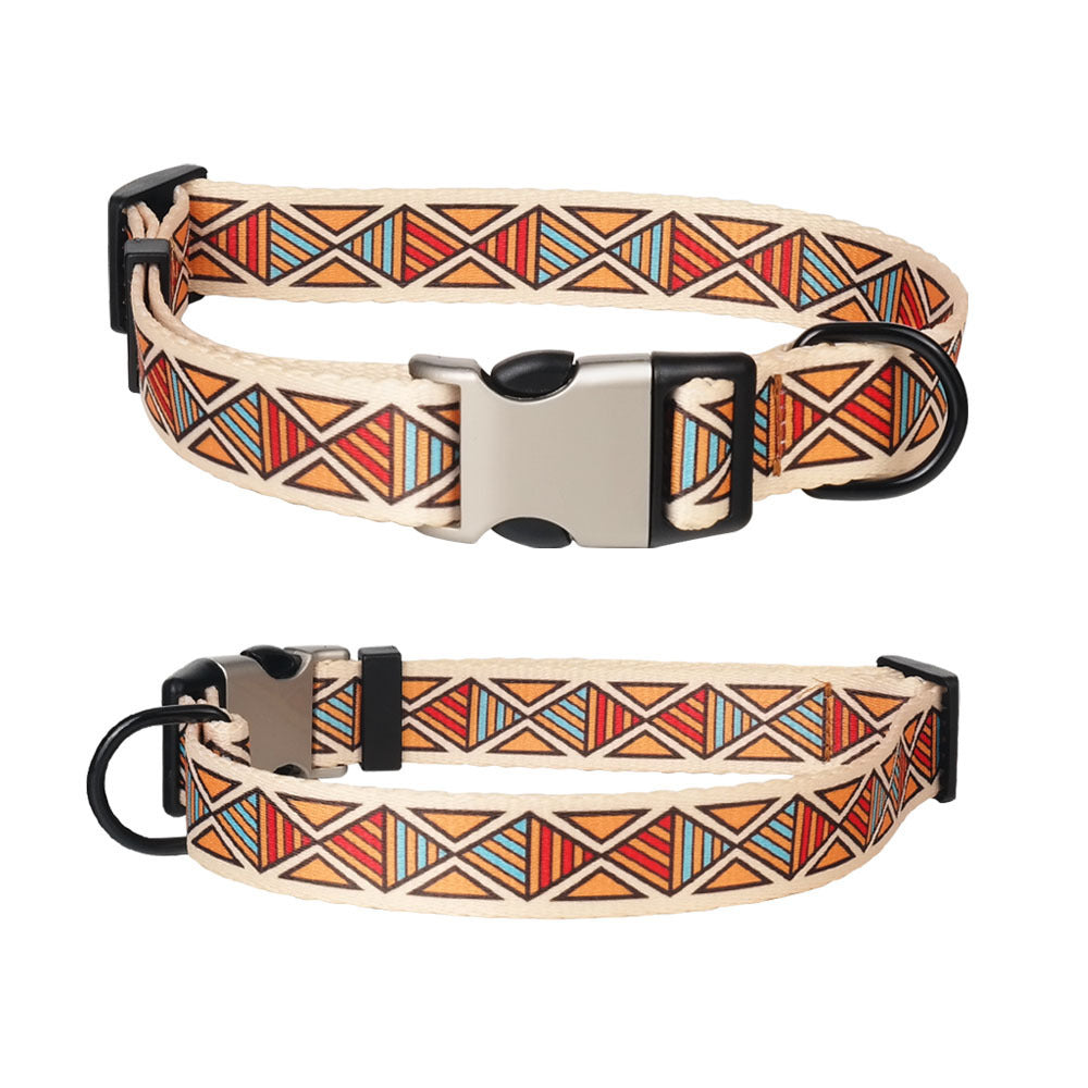 Classic Lettering Metal Buckle Pet Collar - Woofcuties