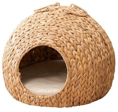WoofCuties Weaving Rattan Circular Cat Bed - Woofcuties