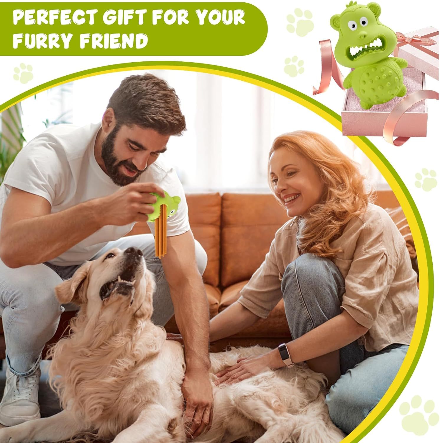 Tough Rubber Squeaky Chew Toy - Premium Interactive Toy for Aggressive Chewers - Woofcuties