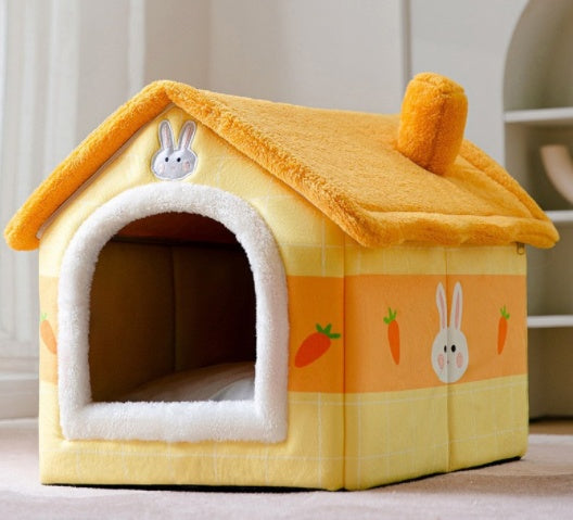 Foldable Pet House - Premium Winter Warm Bed for Dogs and Cats - Woofcuties