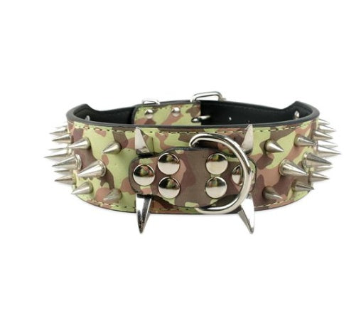 Rugged Leather Spike Dog Collar - Woofcuties