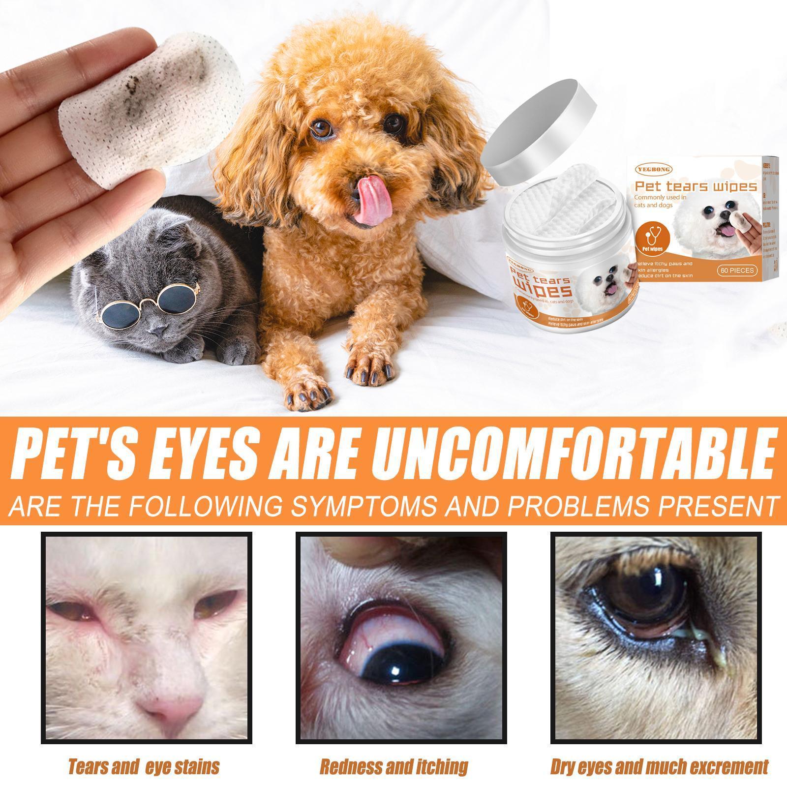 Plush Pet Cleaning Wipes - Premium Eye Care Pads for Dogs and Cats - Woofcuties