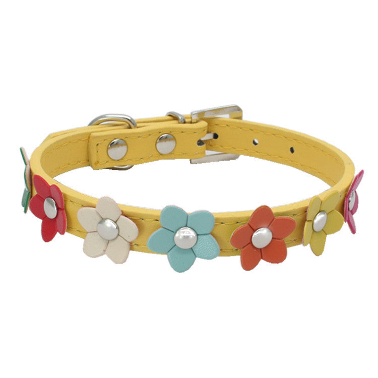 Charming Flower PU Pet Collar - Woofcuties