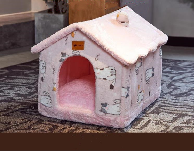Foldable Pet House - Premium Winter Warm Bed for Dogs and Cats - Woofcuties