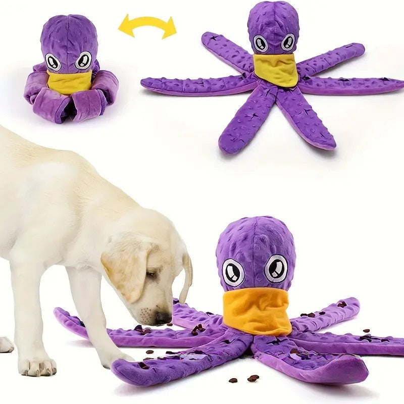 Squeaky Octopus Sniffing Toy - Plush Interactive Puzzle for Stress Relief - Woofcuties