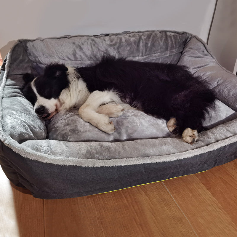 Plush Winter Dog Kennel - Grandiose Warm Retreat for Large Breeds - Woofcuties