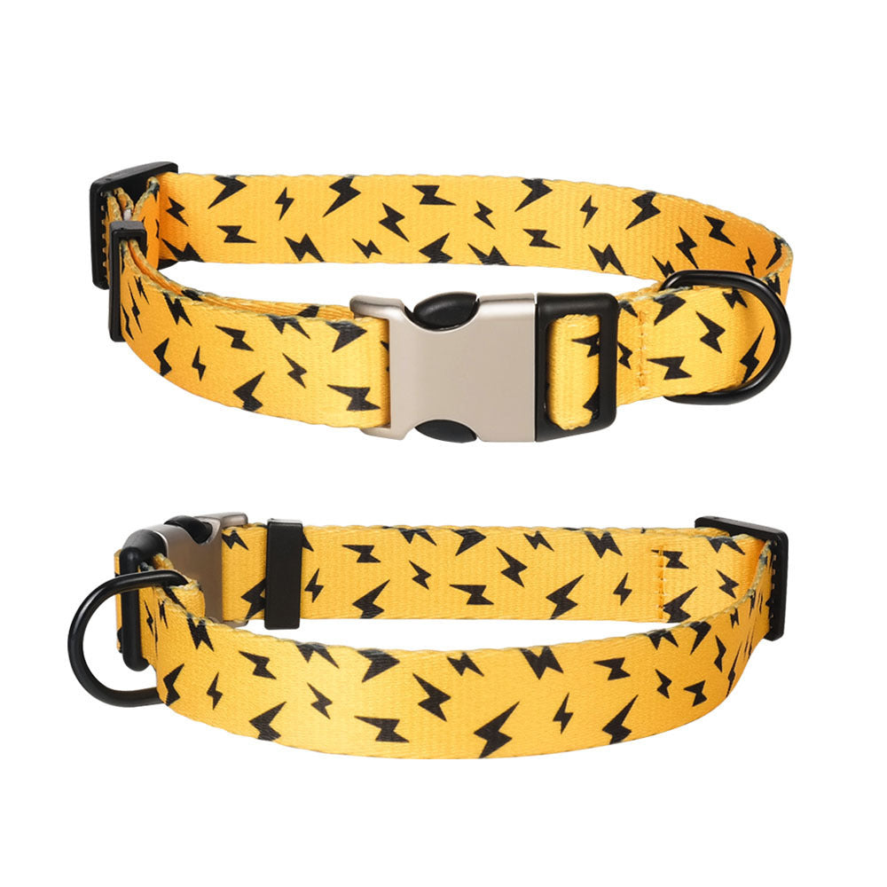 Classic Lettering Metal Buckle Pet Collar - Woofcuties