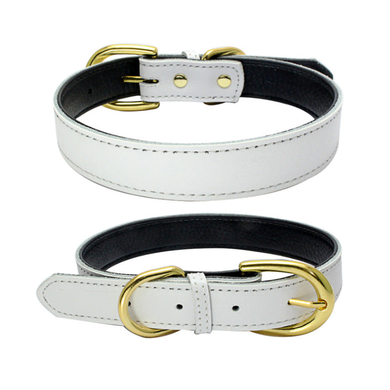 Rugged Cowhide Pet Collar - Woofcuties