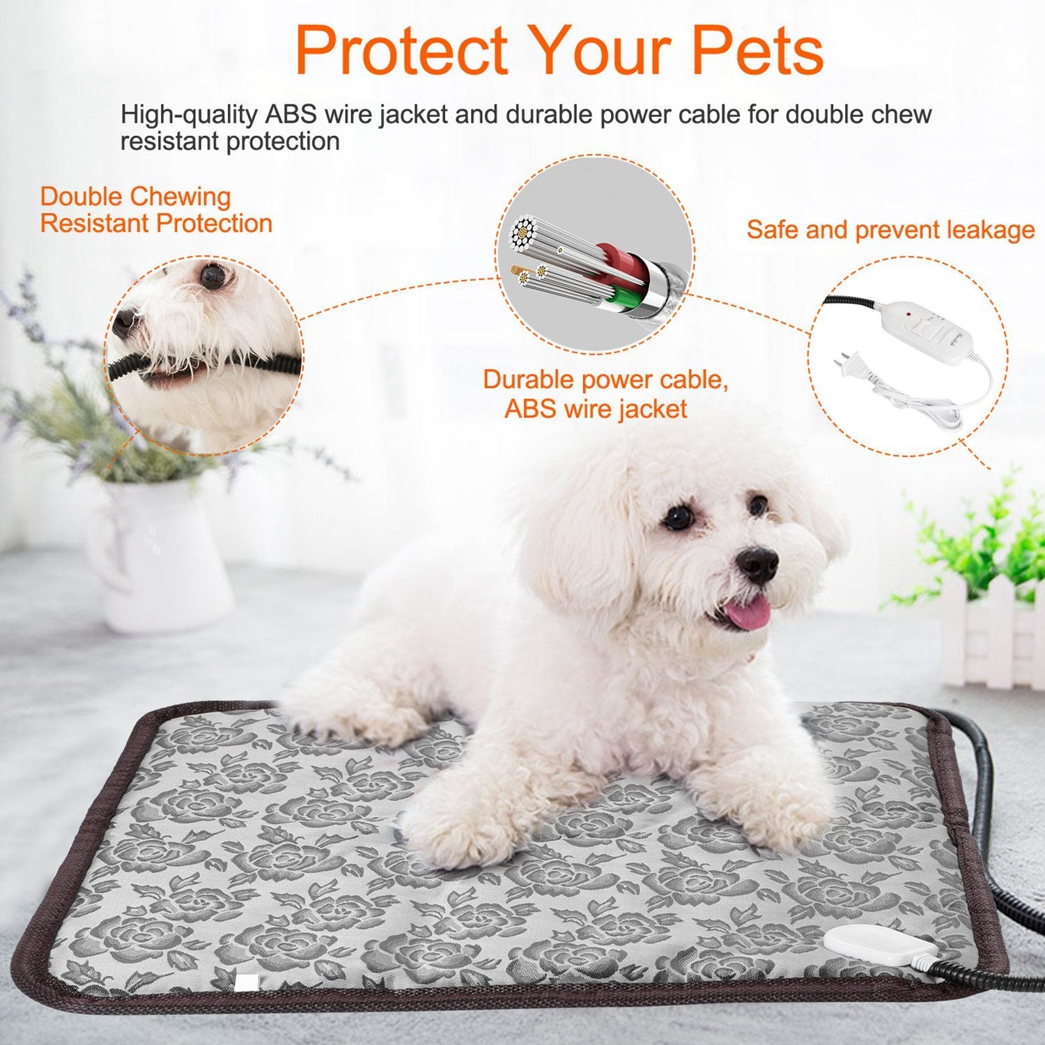 Plush Pet Heating Pad - Lavish Electric Warming Mat for Dogs and Cats - Woofcuties