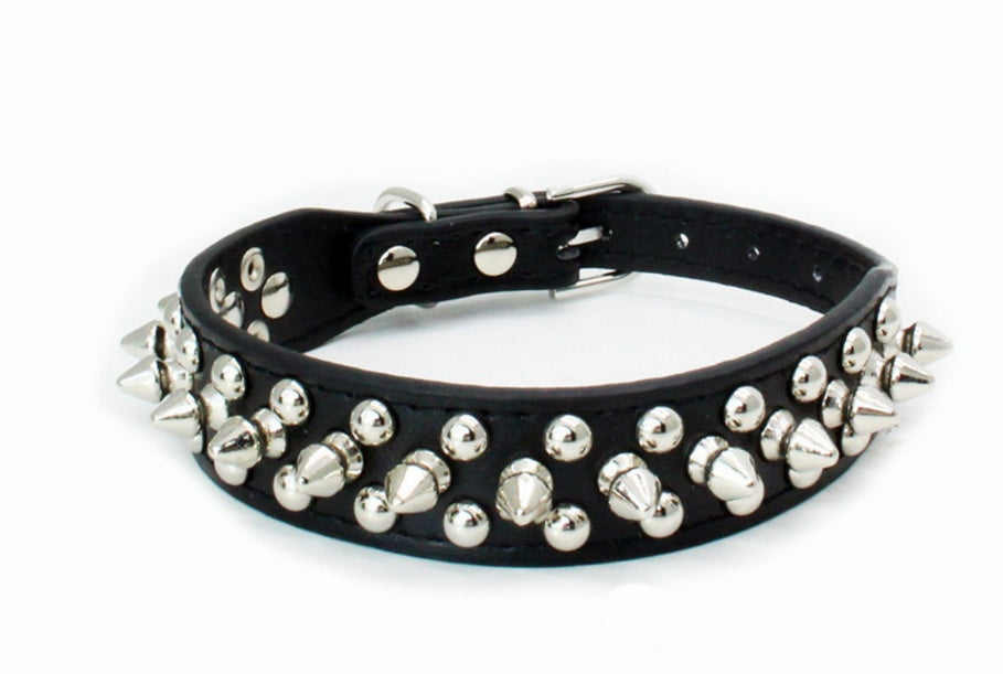 Sleek PU Dog Chain Pet Collar - Woofcuties