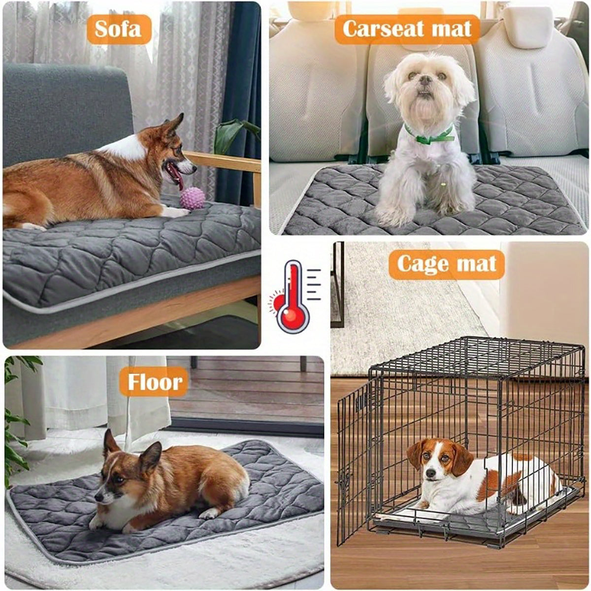Self-Heating Thermal Pet Pad - Premium Extra Warm Bed for Cats and Dogs - Woofcuties