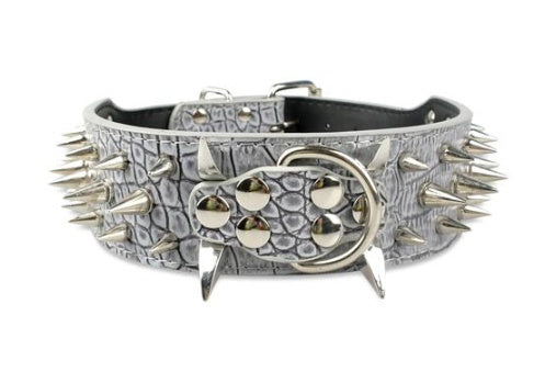Rugged Leather Spike Dog Collar - Woofcuties