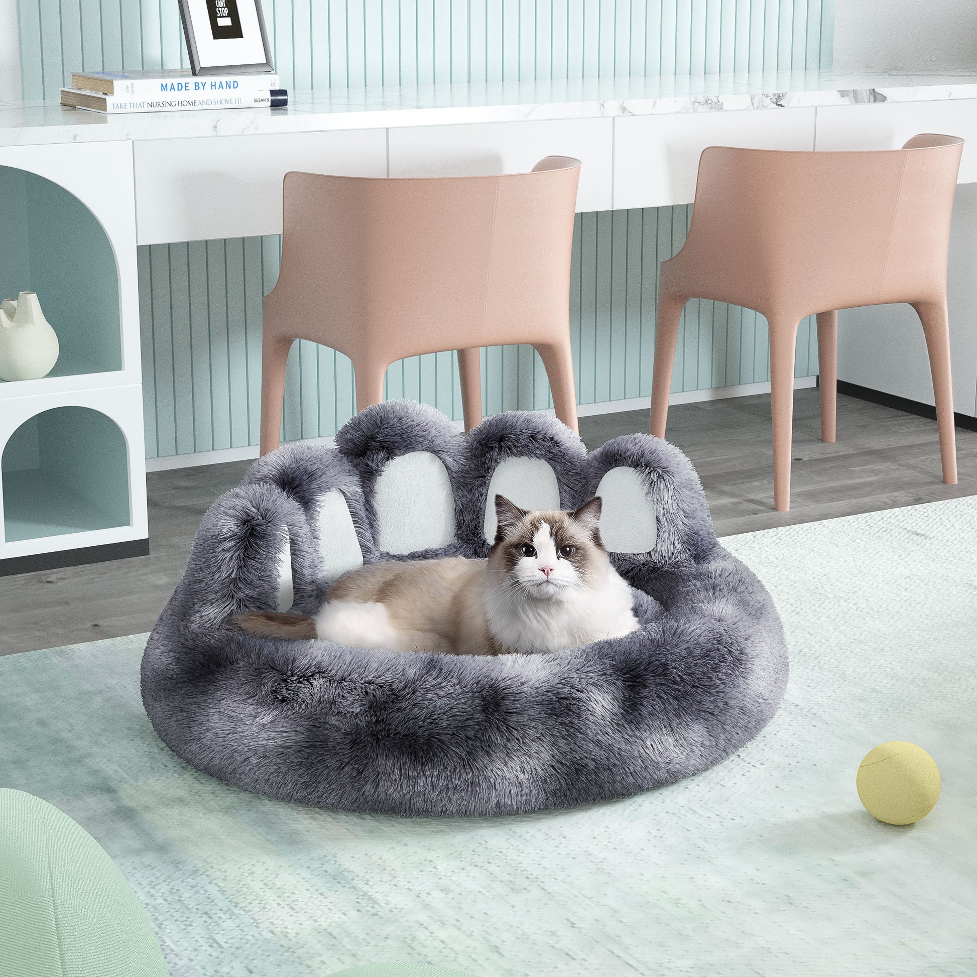 Cute Bear Paw Shape Pet Bed - Cozy Plush Bed for Small to Medium Pets - Woofcuties