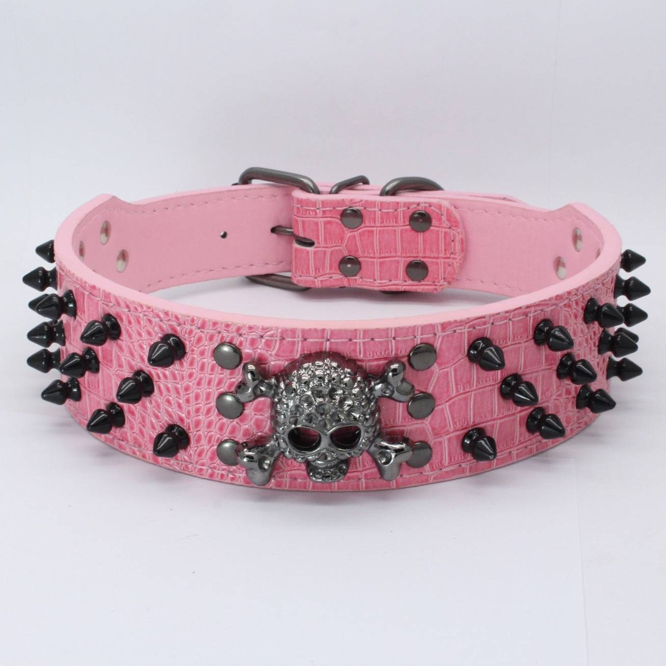 Edgy Skull Round-Head Nail Pet Collar - Woofcuties
