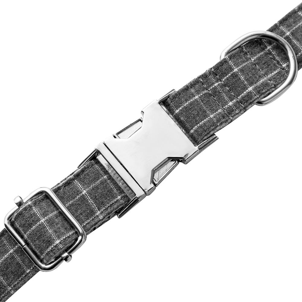 Opulent British Plaid Alloy Dog Collar - Woofcuties